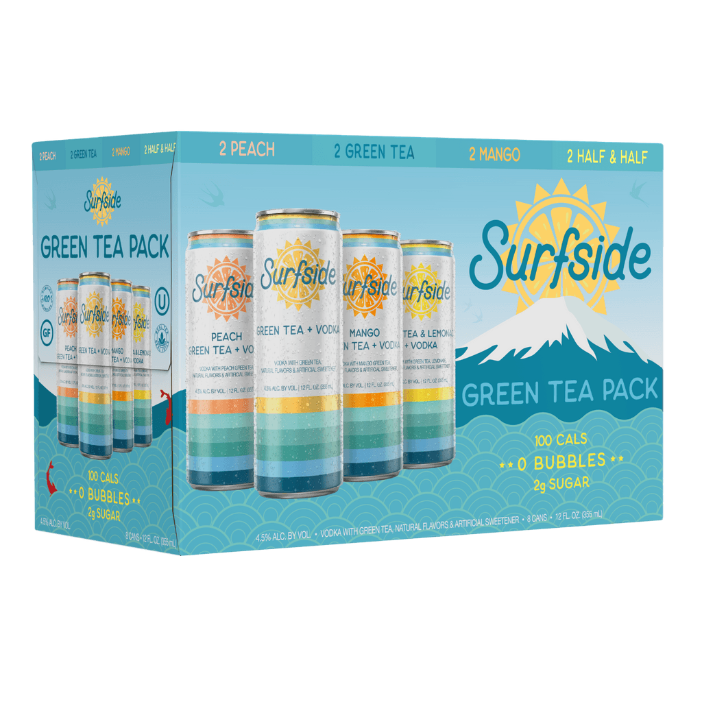 SURFSIDE GREEN TEA VARIETY 8 PACK 12 OZ CANS