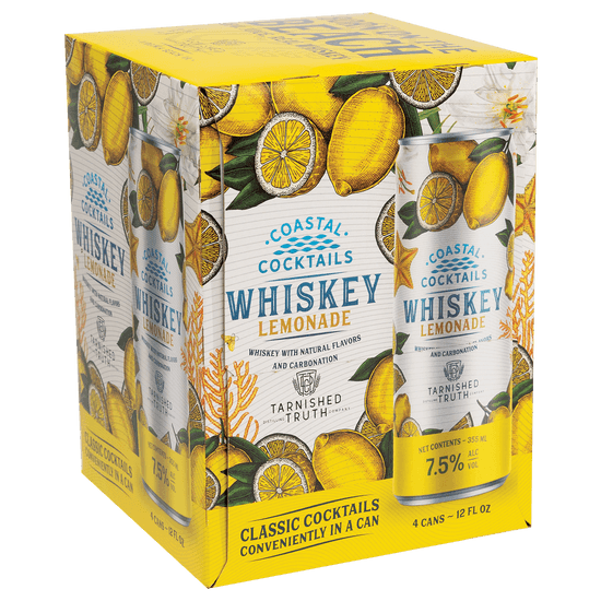COASTAL COCKTAILS WHISKEY LEMONADE 12 OZ 4 PACKS
