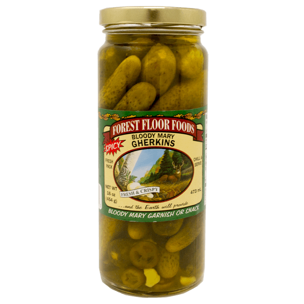 FOREST FLOOR FOODS BLOODY MARY GHERKINS 16 OZ
