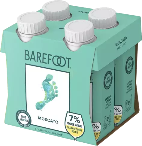 BAREFOOT MOSCATO TETRA PACK  200 ML X 4